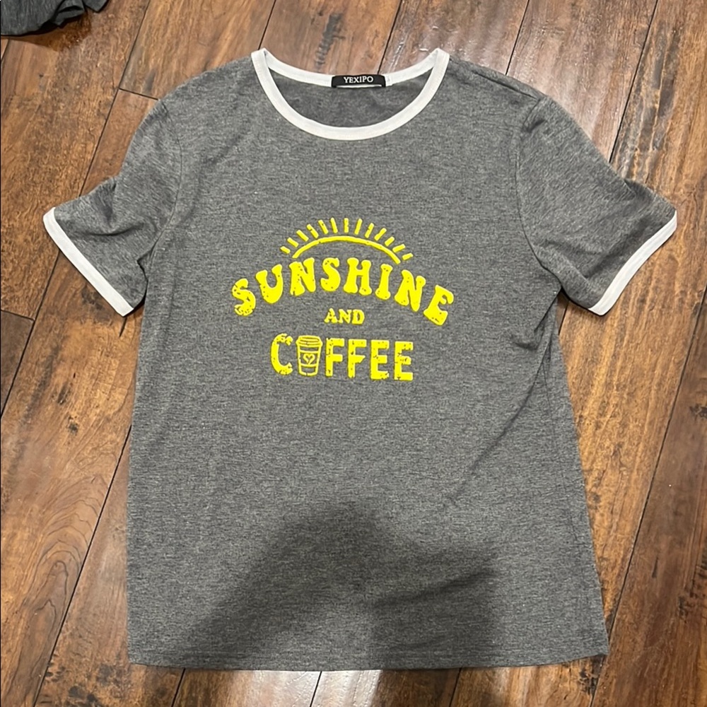 Trevco Gray T-Shirt with Yellow Print